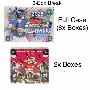 Football Break #2100 1x Full Case of 2025 Topps Finest Football Hobby (8x Boxes), 2x 2025 Select Football Hobby
