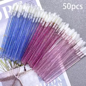 50pcs Crystal Lip Brushes, Hypoallergenic & Portable, Perfect for Lipstick, Lip Gloss & Lip Balm Application, Ideal for Makeup Artists