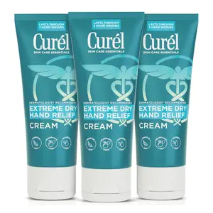 Curel Extreme Dry Hand Cream, Travel Size Lotion for Dryness Relief, Easily Absorbed Hand Cream for Long-Lasting Relief after Washing Hands, with Eucalyptus Extract, 3 Fl Oz (Pack of 3)