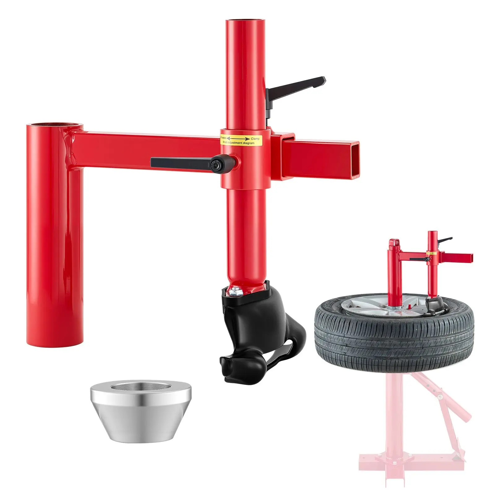 【Summerfinds】VEVOR Heavy-Duty Manual Tire Changing Kit, Duck Head Adapter with Silver Cone, Tire Removal Tool for 16"-21" Wheels, Car & SUV Mounting & Demounting Hand Tool Tire Changer Machine