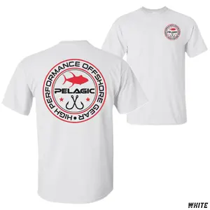 Pelagic "High Performance Offshore Gear" T-Shirt, Classic Fishing Logo Graphic Tee, Soft Cotton Blend Shirt, Marine Angler Apparel for Men, Deep Sea Fishing Gift