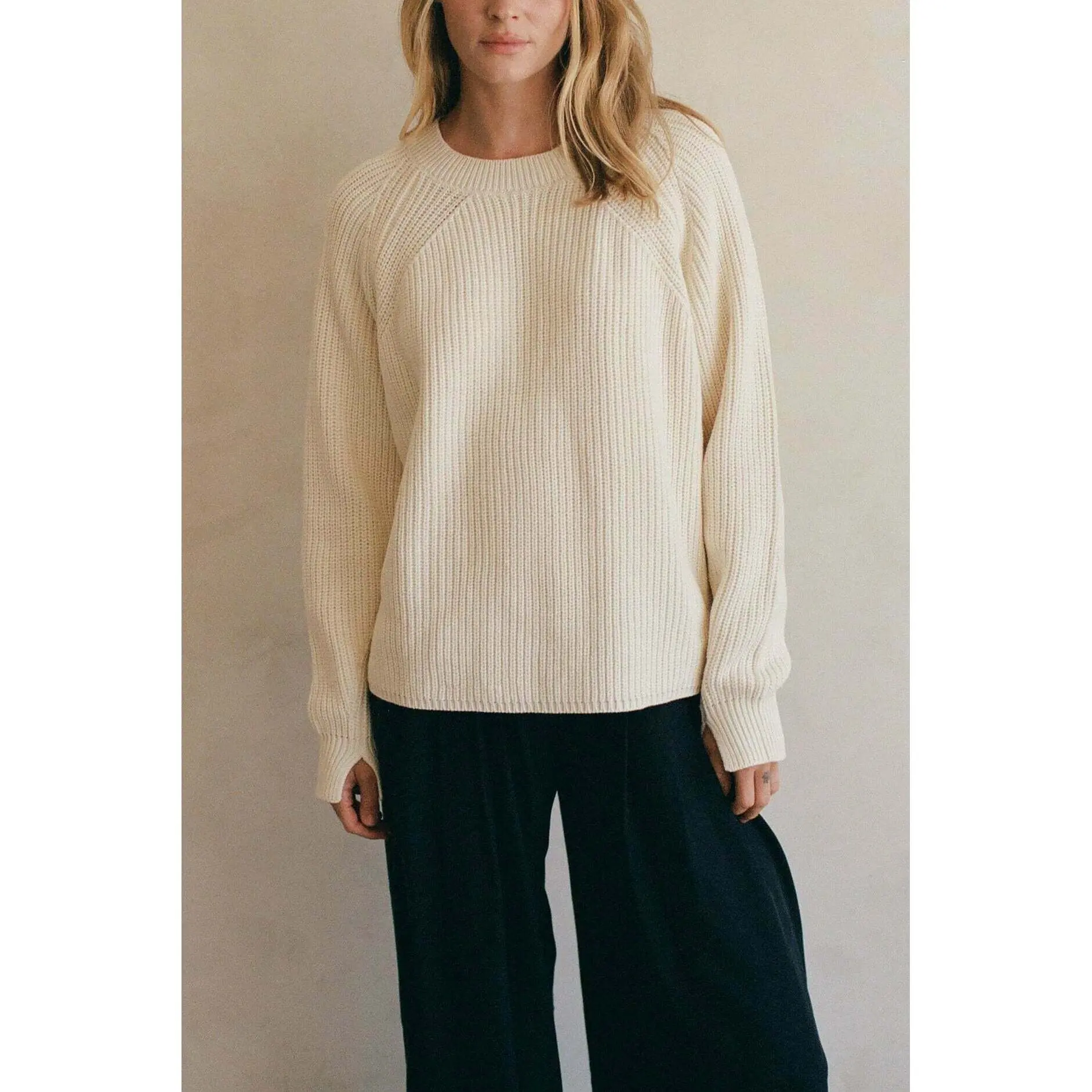 Audette Sweater Top in Light Cream
