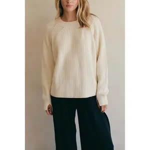 Audette Sweater Top in Light Cream