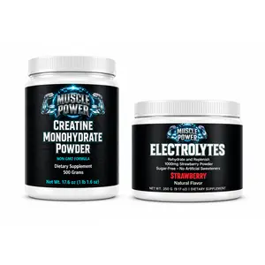 Muscle Power Advanced Electrolytes & Pure Creatine Monohydrate Powder Combo Kit (500g) - Ultimate Gym Workout Performance & Recovery Stack