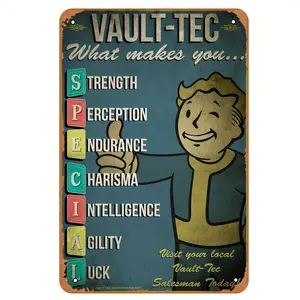 Post-Apocalyptic Wasteland Metal Sign, Retro Nuclear Shelter Wall Art, Vintage Style Bunker Decor for Gaming Room & Man Cave