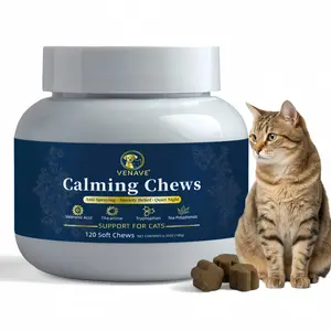 VENAVE Calming Chews for Cats – Helps Support Calm Behavior for Spraying, Excessive Meowing & Restless Behavior, Daily Support for Heat-Cycle Mood Changes, 120 Soft Chews