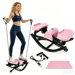 3D Twist Stepper with Resistance Bands – Quiet Low-Impact Mini Stair Stepper for Home Fitness, Glutes & Core Trainer, Compact Exercise Machine 330LB Capacity