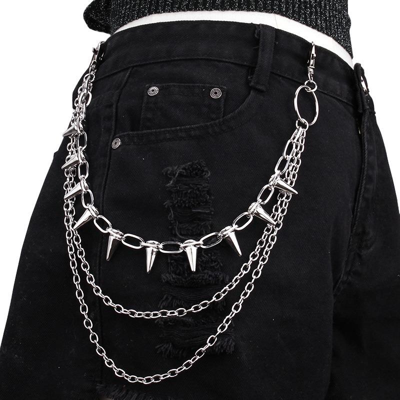 Hip Hop Punk Rock Metal Pants Waist Chain Men Women Key Chain Trousers Chain Wallet Keychain Jeans Unisex Hip-hop Jewelry Gift