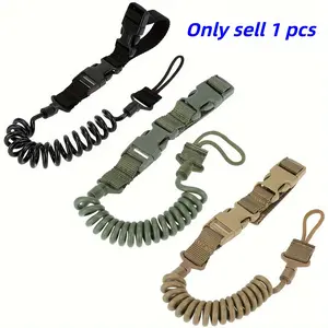 Outdoor Military Spring Durable Elastic Keychain Lanyard with Adjustable Cord, Anti-Lost Keys and Outdoor Sports Safety Rope
