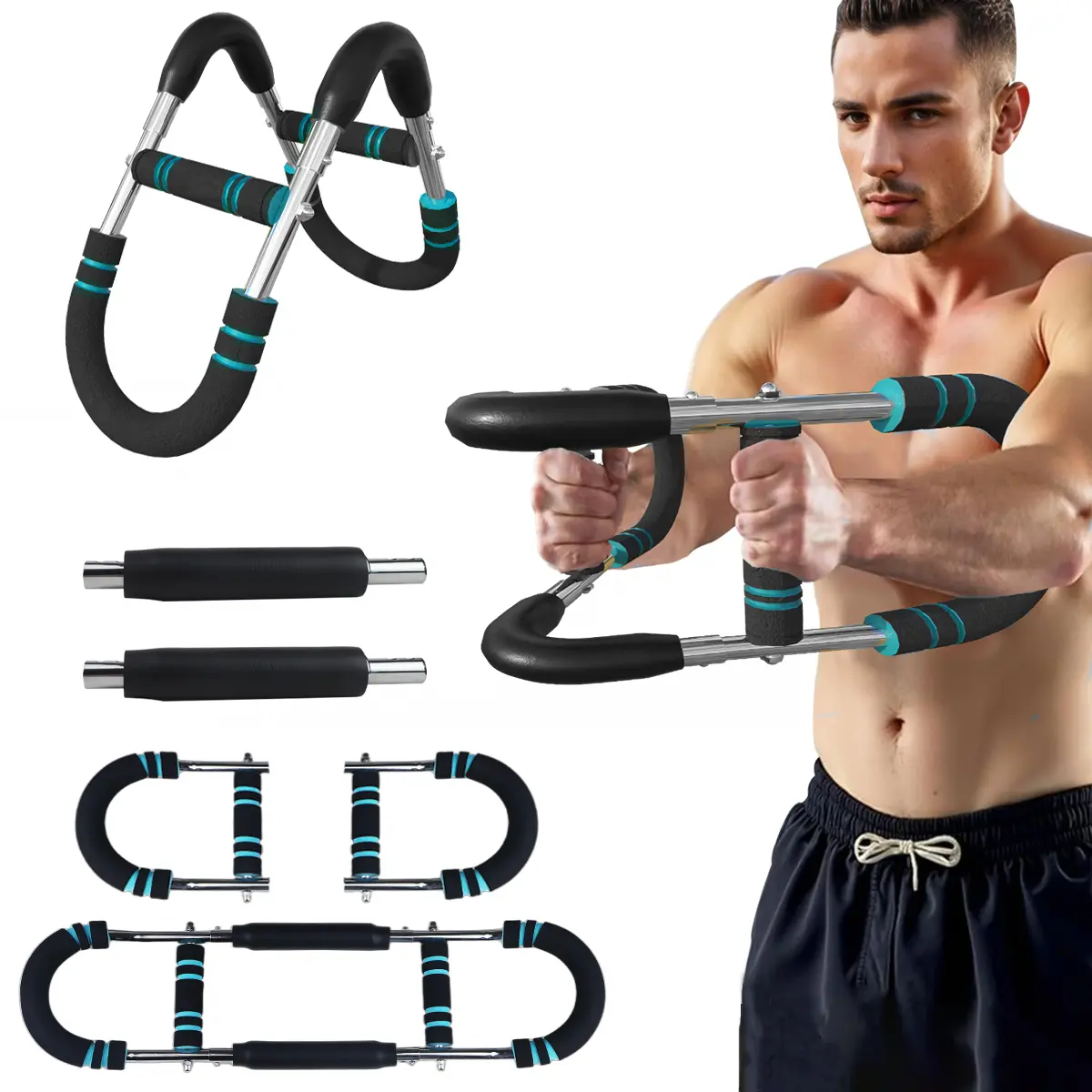 Chest Expander Arm Trainer, Detachable Portable Spring Resistance Fitness Equipment for Men’s Full Upper Body Workout, Arms & Endurance Building, Home Use, Travel & Outdoors Sports