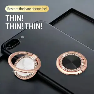 Sparkling Stable Phone Ring Holder, Foldable Anti-Drop Non-Slip Car Magnetic Universal, Strong Adhesive, Multiple Colors Available