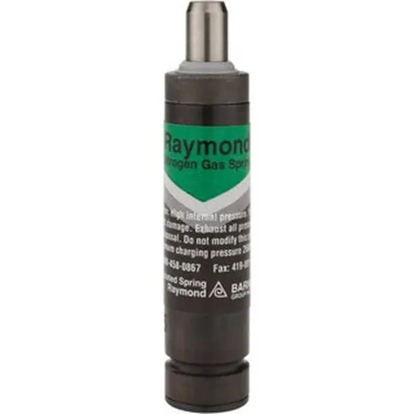 Associated Spring Raymond 12mm Diam, 38mm Max Stroke, Green Nitrogen Gas Spring Cylinder 78mm Body Length, 118mm OAL, 40 Lb Full Stroke Spring Force, 1,050 psi Initial Charge R12-038 GR