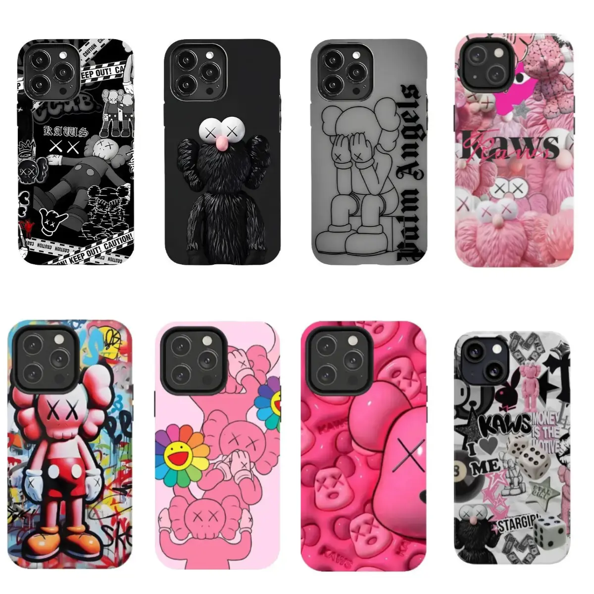 Sitting Kaws Phone Case, Angels Gifts Themed phone Cases For iPhone 12,13,14,15,16,17 Promax Pro Plus,It's a great gift for a good friend,gift for him for her Best Gift