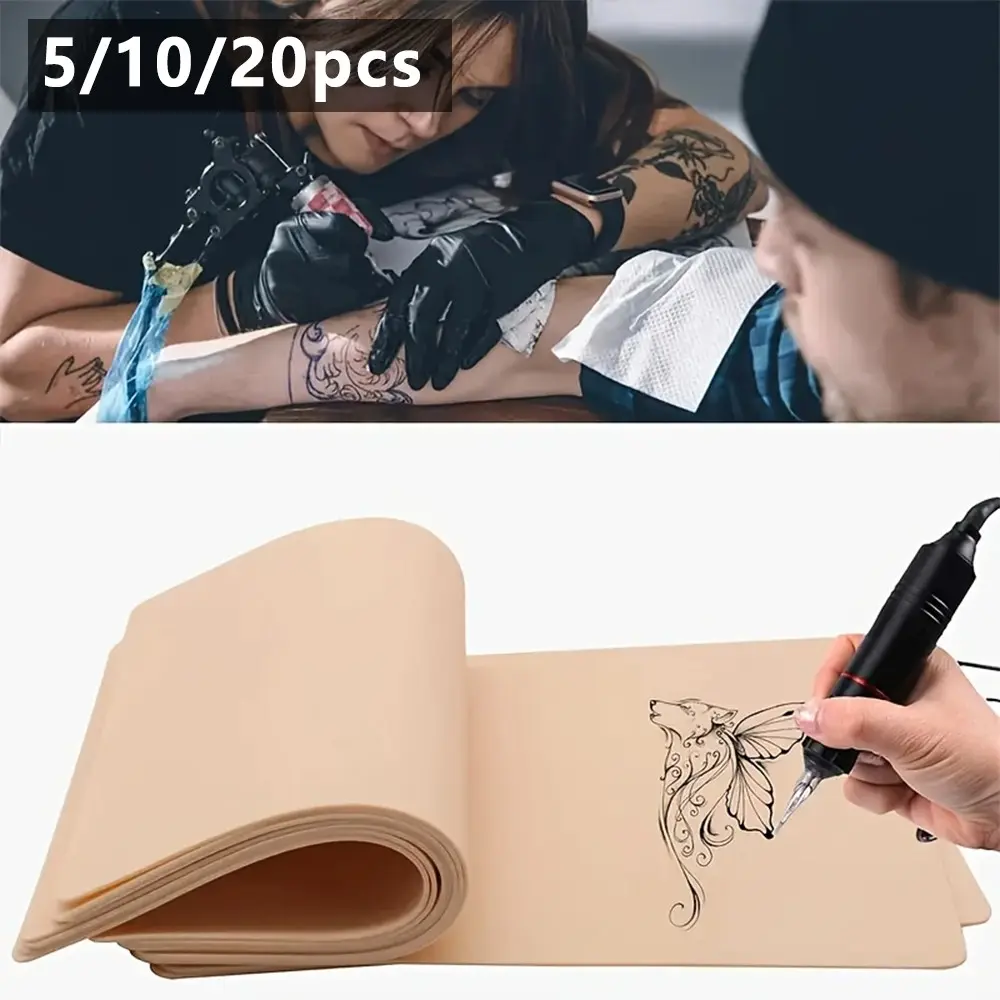 Blank Tattoo Practice Skin Set, 5/10/20pcs Dual-Sided 6x8 Inch, 1mm Thick Temporary Skin for Tattoos and Microblade Eyebrows, Tattoo Practice Kit, Tattoo Supplies