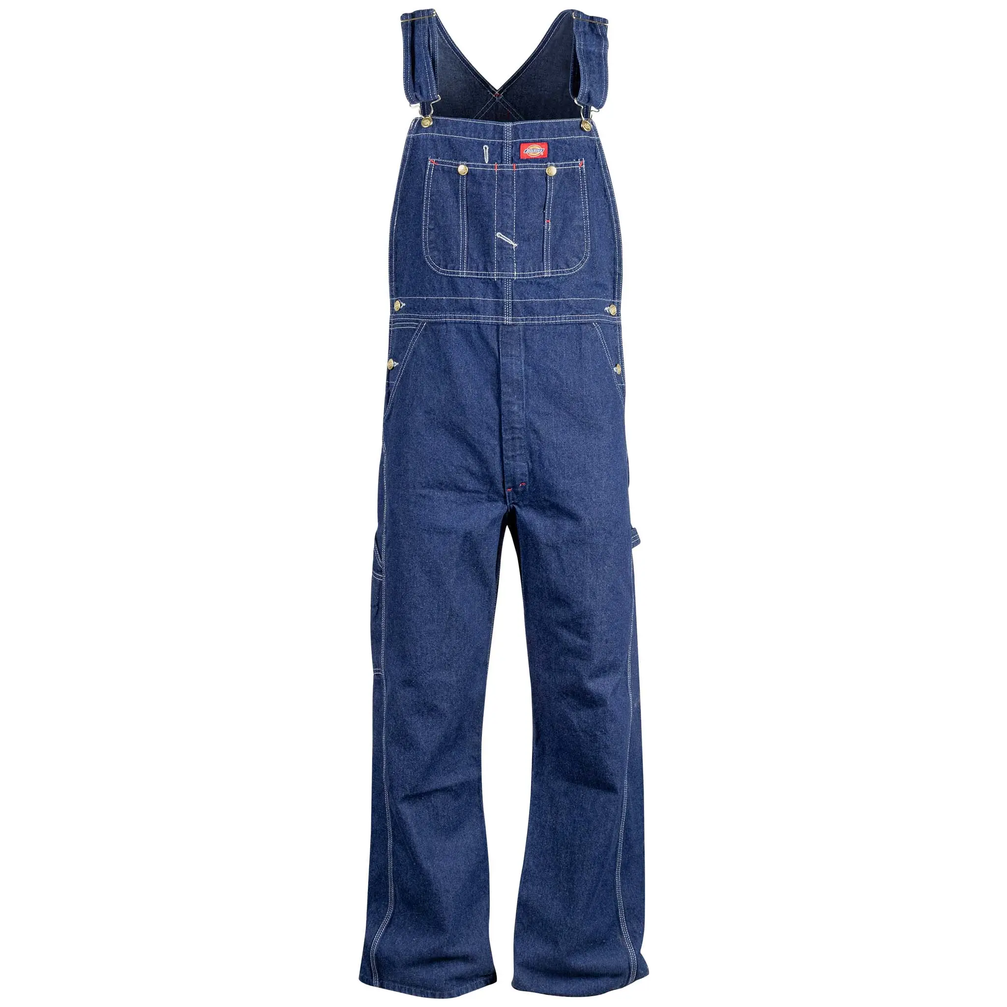 Dickies Men's Indigo Duck Denim Bib Overalls - Classic 83294NB, Menswear, Heavy-Duty Snag-Resistant Woven Textured Woven Fabric, Plain Design, Roomy Deep Pockets, All-Season Carpenter Style Option
