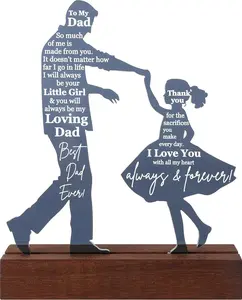 Dad Gifts from Daughter for Birthday Father'S Day Christmas Valentine'S Day Easter Present - Meaningful Sentimental Dancing Acrylic Plaque Keepsake Desk Decor for Bonus Step Papa Daddy Heartfelt Gifting
