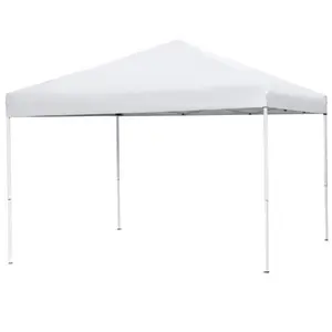 JupiterForce 10 x 10 FT Pop Up Foldable Waterproof Canopy Tent Adjustable Height w/ Bag White