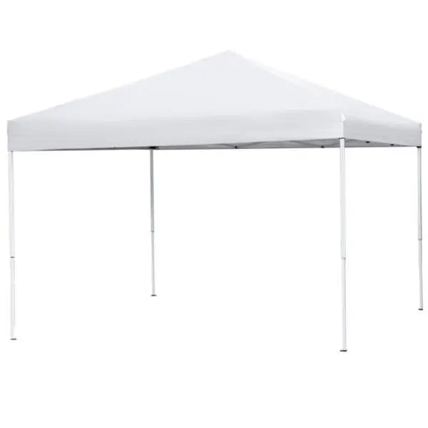 JupiterForce 10x10 FT Folding Patio Canopy - 120.5x120.5x99.6inch Lightweight, 210D Oxford Cloth Silver Coating, Waterproof, Adjustable Height, Tool-Free Setup, Pre-Assembled Portable Sunshade, Storage Bag Included (White, for Family Gathering), Sunshade