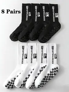 Men's Spring Summer Football Socks, Sports Socks, Athletic Socks, Anti-Slip Grip, Sweat-Wicking Breathable Odor-Resistant Running Fitness Yoga Training Socks