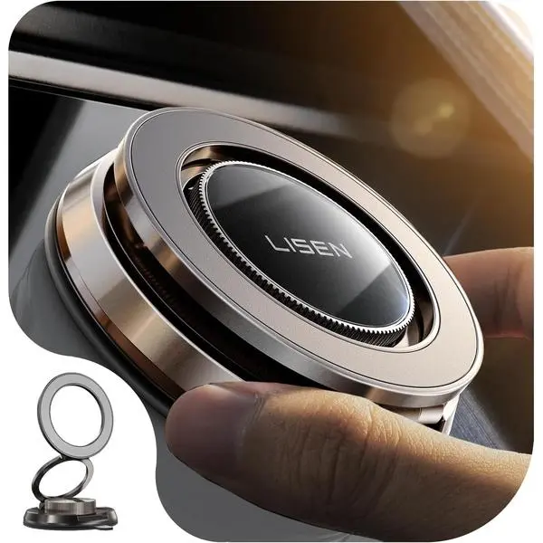 LISEN Suction Phone Mount for Vacuum [All-Metal & Nano Gel 98+LBS Suction] 360 Adjustable Vacuum Magnetic Phone Holder for Car, for Magsafe Car Mount for iPhone 17 Pro Max 16 15 14 13 12 &Dash Covers | [True Military-Grade] Car Phone Holder