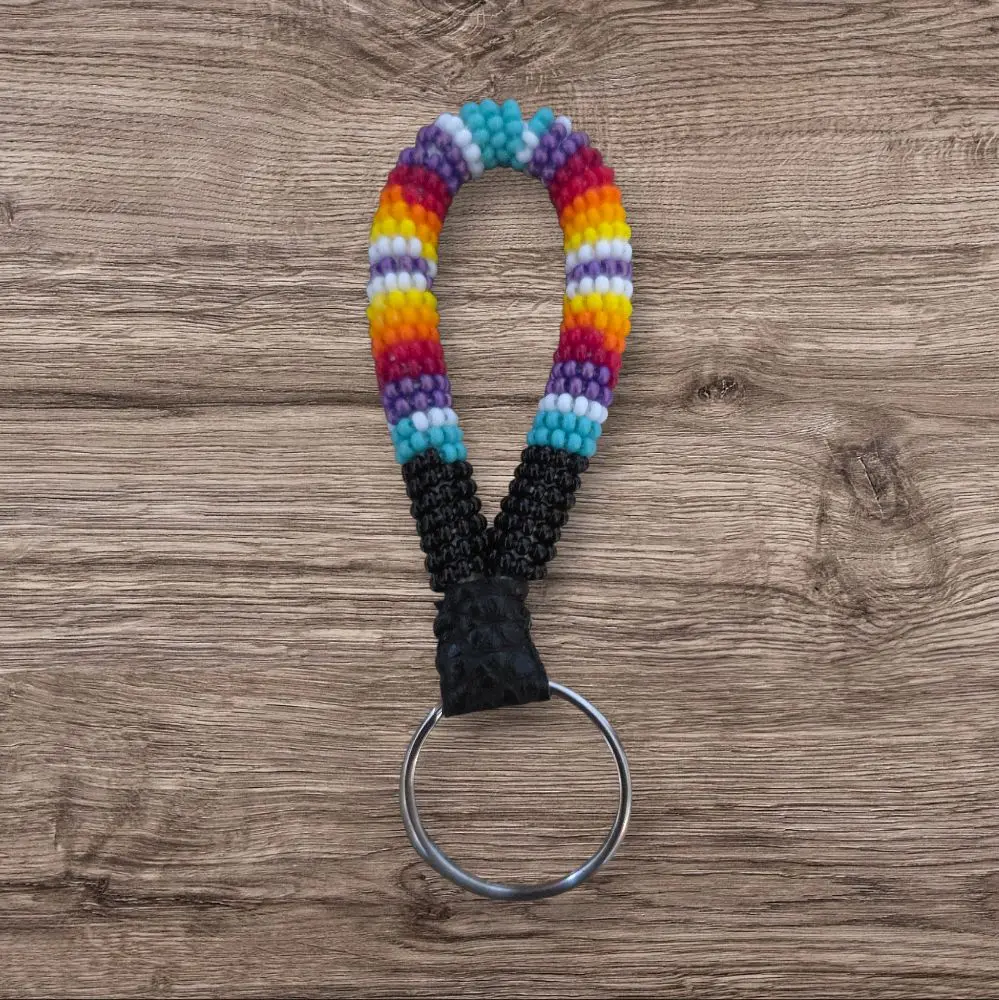Authentic Beaded Keychain with Intricate Beadwork for Secure and Identifiable Keys Elegant Design for Everyday Use