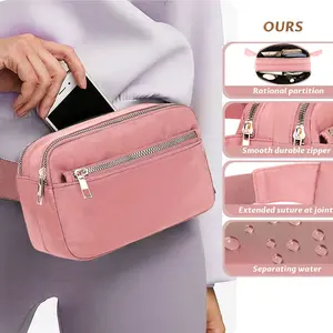 Women's High-Capacity Fanny Pack - Convertible to Chest Pack, Crossbody Bag, Adjustable, 3 Compartments, Spacious, Ideal for Daily Use (Multiple Colors Available)