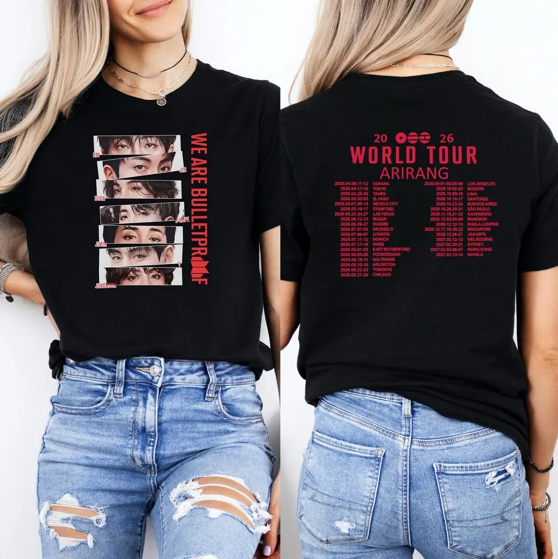 Arirang World Tour 2026 K-Pop Concert Fan T-Shirt Unisex Fashion Top