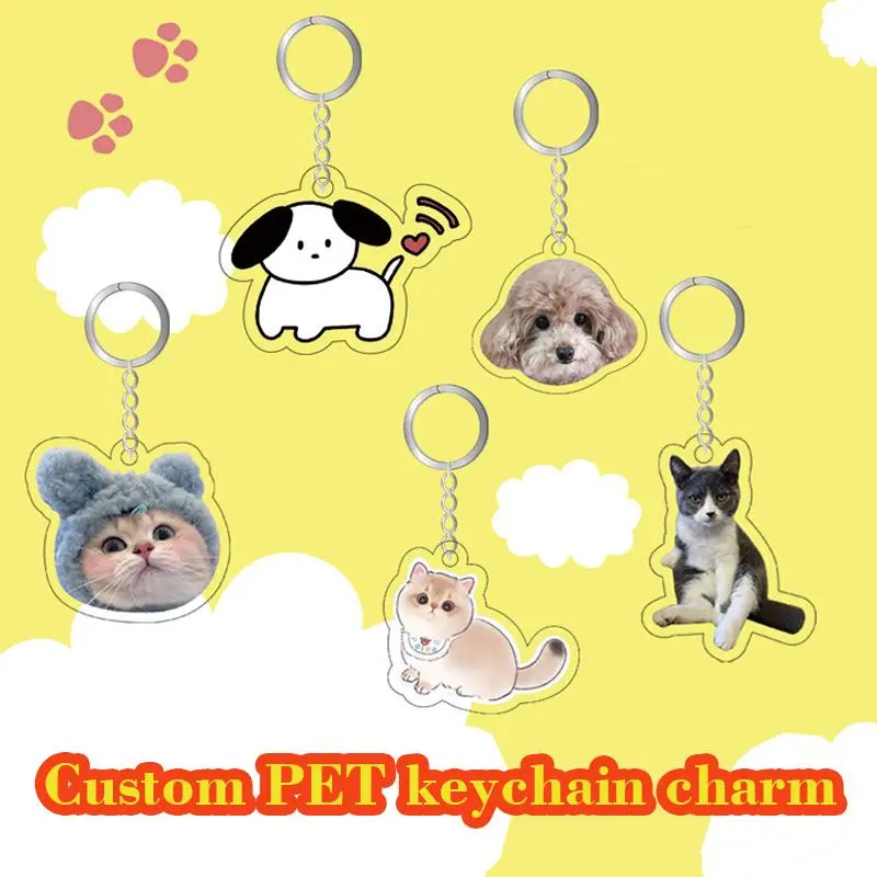Personalized Keychains Designer Custom Cartoon Llavero Key Chain Photo Customized Anime Charms Hologram Clear Acrylic Key Rings