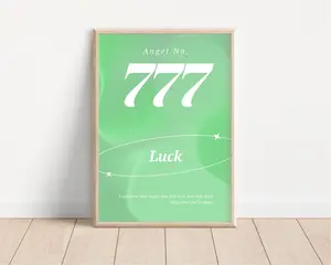 Aura Angel Number Poster 777 Print, Angel Number Wall Art, Green Gradient Print, Energy Wall Art, Spiritual Poster