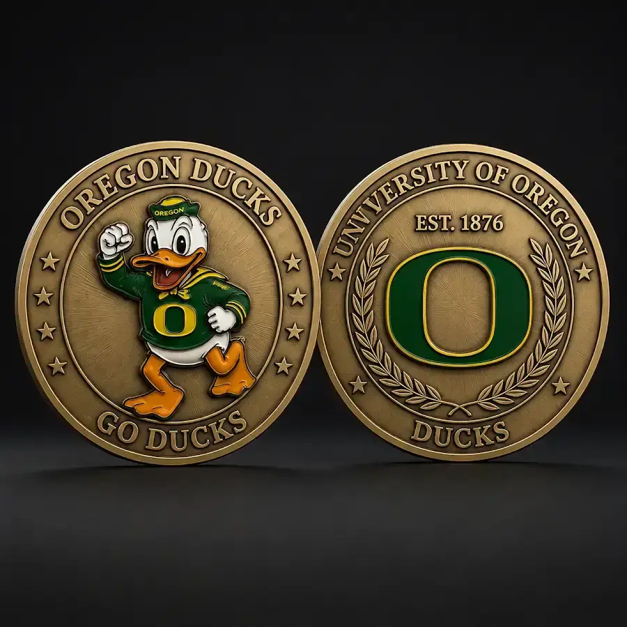 Oregon Ducks challenge coin University of Oregon Go Ducks Est 1876 college football fan collectible coin gear