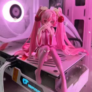 12cm PVC Anime Girl Figure, Cute Cartoon Pose Desk Decor, Computer Case Decoration, No Choking Hazard, Non-Toxic Material, Anime Action Figure