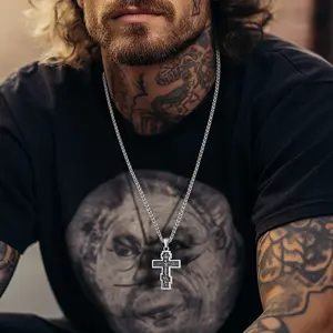 FaithHeart Orthodox Cross Pendant Necklaces For Unisex Stainless Steel