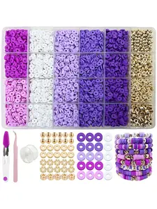 3450pcs Soft Clay Bead DIY Kit, Grape Series, Jewelry Making Accessories, Bracelets, Necklaces, Keychains, Fashion Gifts, Beading Kit