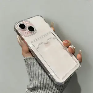 Practical Slim Card Slot TPU Case Shockproof Full Lens Protection Comfort Grip for IPhone 17 16 15 14 13 12 11 Pro Max Soft Edge Anti Scratch Durable Protective Cover