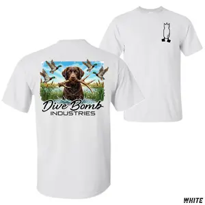 Dive Bomb Industries Duck Hunting Dog T-Shirt – Labrador Retriever Waterfowl Graphic Tee, Mallard Marsh Hunting Apparel, Outdoor Bird Dog Shirt, Casual Sportsman Top for Men and Women