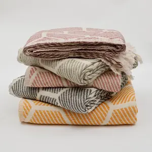 Honeycomb Throw Blanket with Eyelash Tassels -  Available in Multiple Colors