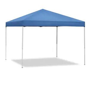 Answer E Foldable Adjustable 10x10 FT Pop Up Canopy Tent, Outdoor Waterproof Sun Protection Shelter with Wheeled Carry Bag for Camping Picnic Wedding Party, Blue