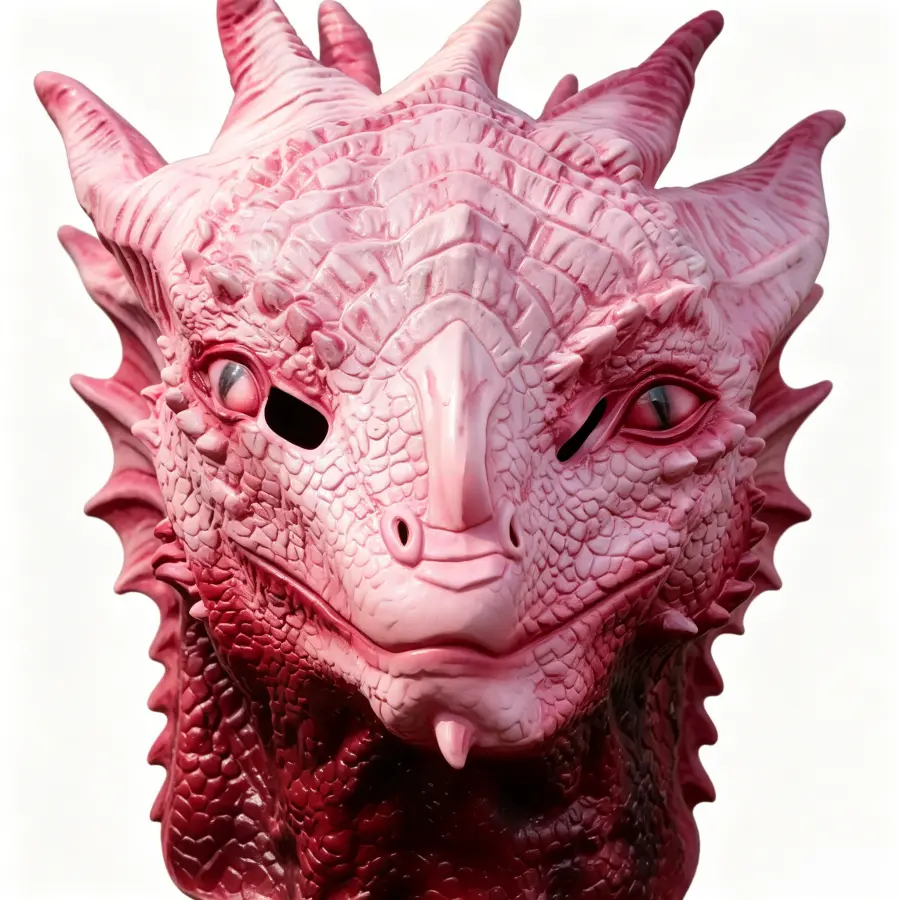 Ultra-Realistic Pink Dragon Latex Mask - Full-Head Fairy Carving Prop, Halloween Party Accessories for Cosplay, TikTok Skits
