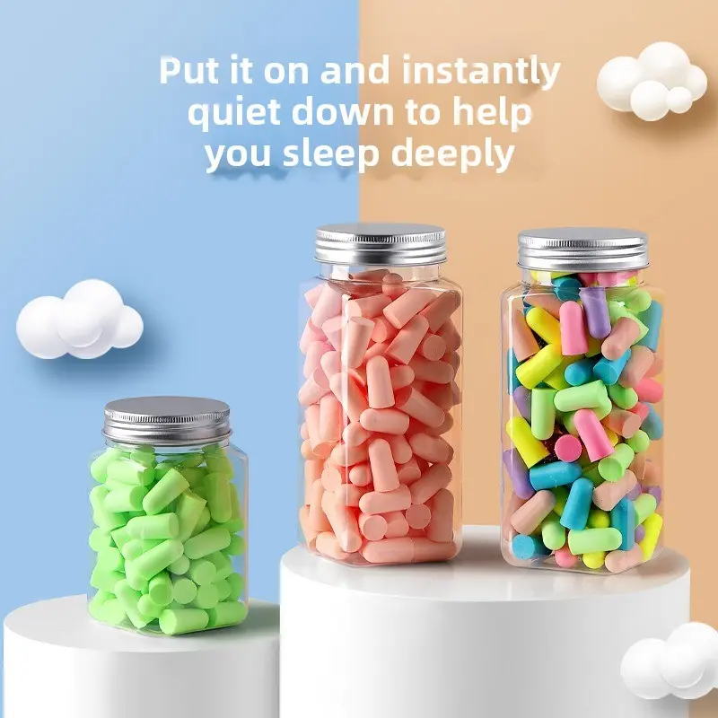 Soundproof Earplugs for Students Dormitory Sleep Noise Reduction Snoring Bullet Memory Foam Rebound Skin-Friendly Soundproof Earplugs