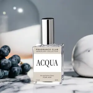 Fragrance Club Genealogy Collections Aqua Eau de Parfum Spray for Him 1.9 oz 56ml Fresh Warm Sweet Salty Modern Fragrance Inspired by Famous Designer Scent