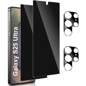 Privacy Screen Protector & Camera Lens Protector, 4 Counts/Set Tempered Glass Screen Protector, Anti-spy Protective Screen Protector Film for Samsung Galaxy S25 Ultra, Cover, Protection, Accessories