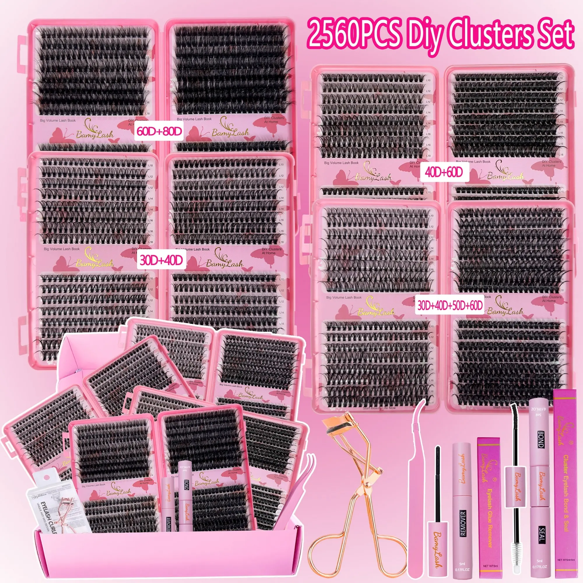 2560PCS Cluster Lashes Set