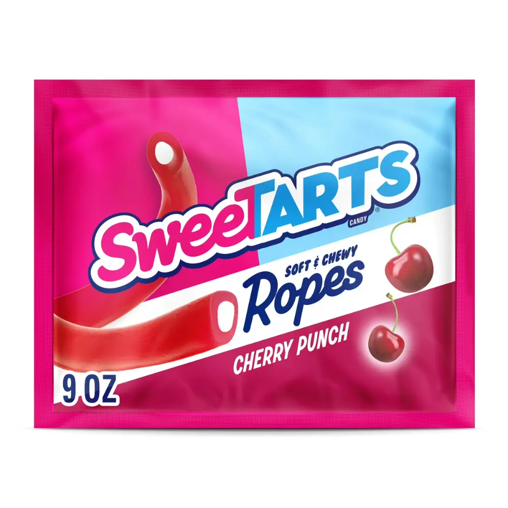 SweeTARTS Ropes Candy Cherry Punch Soft and Chewy 9 oz Bag Perfect for Snacking Flavor Explosion Sweet and Tart Treat