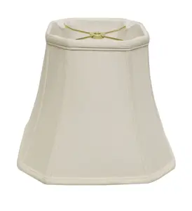 HomeRoots 469676 15 in. White Slanted Square Bell Monay Shantung Lampshade