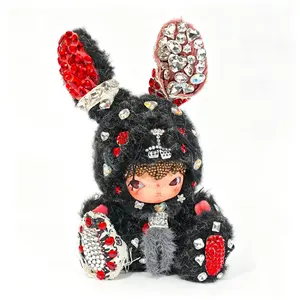 【Black Bunny Hirono】Handmade Diamond Plush Doll