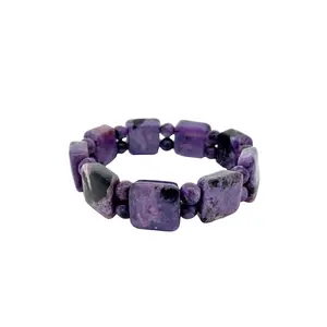 Square & Round Natural Gemstone Bracelet Birthday Daily Engagement Wedding