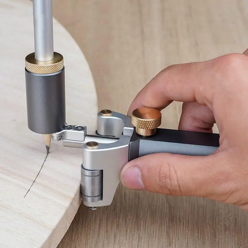 Woodworking Marking Gauge, Straight Arc Curve Line Scriber, Fine-tuning Parallel Drawing Line Ruler, Automatic Line Drawing Tool