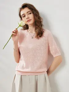 COMOBOCA Women's Cotton Silk Versatile Floral Lace Knitting Wear - Lightweight & Soft
