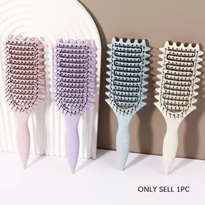 Curling Brush for All Hair Types, Hollow Comb with Nylon Bristles and Abs Handle, Perfect for Styling and Setting Curls, Curl Defining Brush