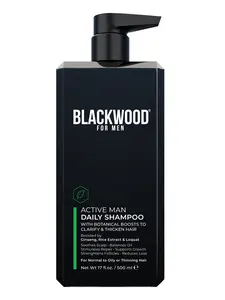 Blackwood For Men Active Man Daily Shampoo | Natural Mens Thickening & Clarifying Shampoo for Normal to Oily or Thinning Hair | Sulfate-Free Hair Care